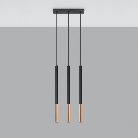 Lampa wisząca MOZAICA 3L czarny/miedź SL.0889 Sollux