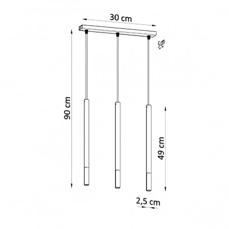 Lampa wisząca MOZAICA 3L czarny/miedź SL.0889 Sollux