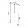 Lampa wisząca MOZAICA 3L czarny/miedź SL.0889 Sollux