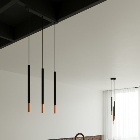Lampa wisząca MOZAICA 3L czarny/miedź SL.0889 Sollux