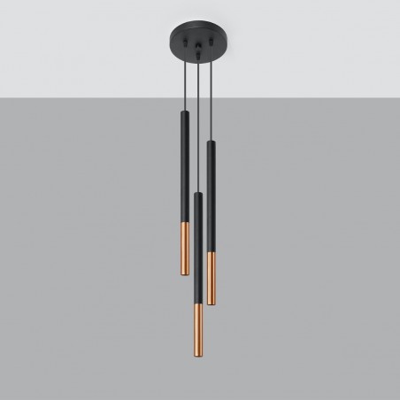 Lampa wisząca MOZAICA 3P czarny/miedź SL.0890 Sollux