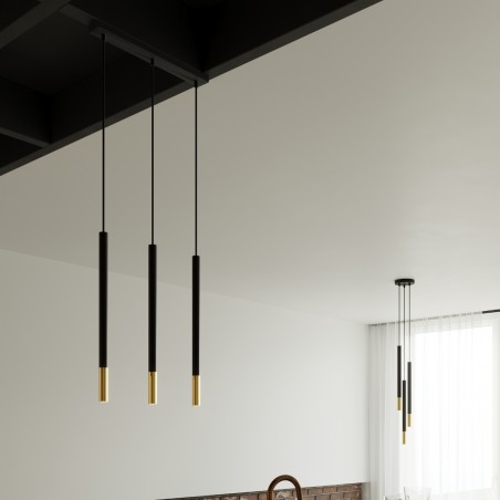 Lampa wisząca MOZAICA 1 czarny/złoto SL.0891 Sollux