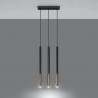 Lampa wisząca MOZAICA 3L czarny/złoto SL.0892 Sollux