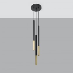 Lampa wisząca MOZAICA 3P czarny/złoto SL.0893 Sollux