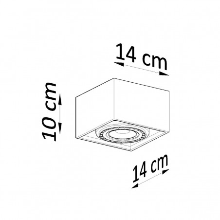 Plafon QUATRO 1 naturalne drewno SL.0915 Sollux