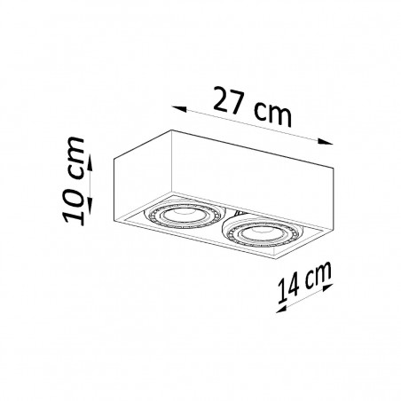 Plafon QUATRO 2 naturalne drewno SL.0916 Sollux