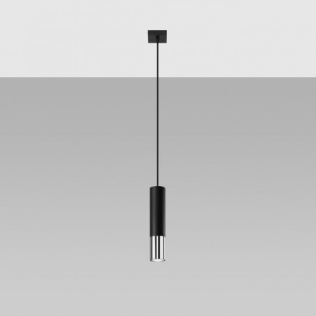 Lampa wisząca LOOPEZ 1 czarny/chrom SL.0940 Sollux