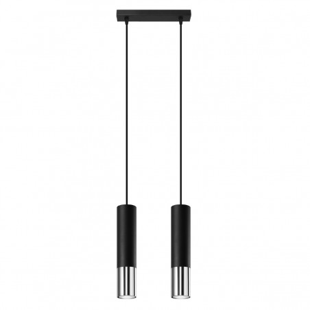Lampa wisząca LOOPEZ 2 czarny/chrom SL.0941 Sollux