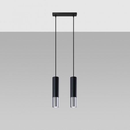 Lampa wisząca LOOPEZ 2 czarny/chrom SL.0941 Sollux
