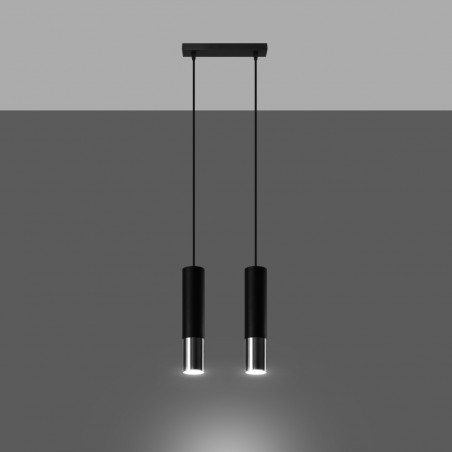 Lampa wisząca LOOPEZ 2 czarny/chrom SL.0941 Sollux