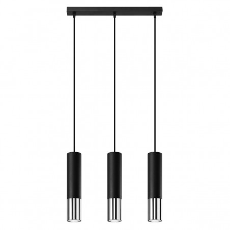 Lampa wisząca LOOPEZ 3L czarny/chrom SL.0942 Sollux