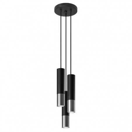 Lampa wisząca LOOPEZ 3P czarny/chrom SL.0943 Sollux Lampa wisząca LOOPEZ 3P czarny/chrom SL.0943 Sollux