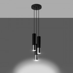 Lampa wisząca LOOPEZ 3P czarny/chrom SL.0943 Sollux