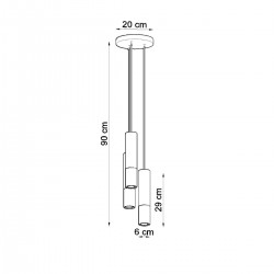 Lampa wisząca LOOPEZ 3P czarny/chrom SL.0943 Sollux