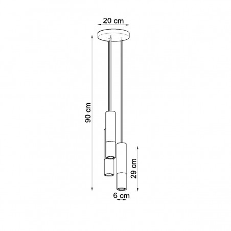 Lampa wisząca LOOPEZ 3P czarny/chrom SL.0943 Sollux