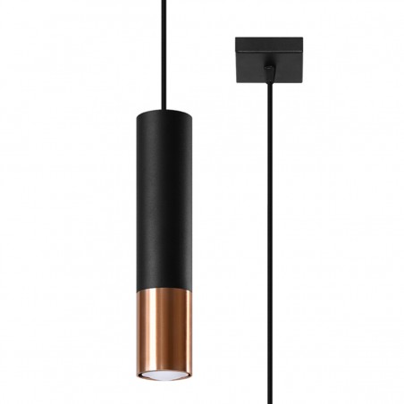 Lampa wisząca LOOPEZ 1 czarny/miedź SL.0946 Sollux