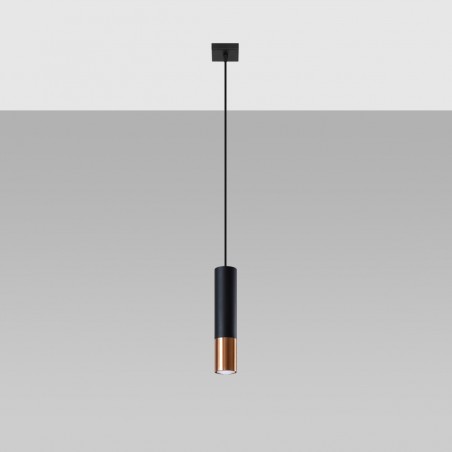 Lampa wisząca LOOPEZ 1 czarny/miedź SL.0946 Sollux