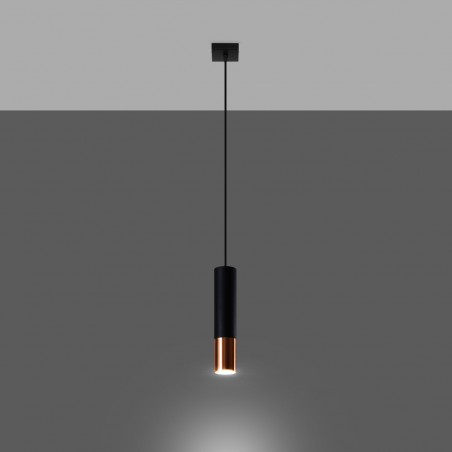 Lampa wisząca LOOPEZ 1 czarny/miedź SL.0946 Sollux