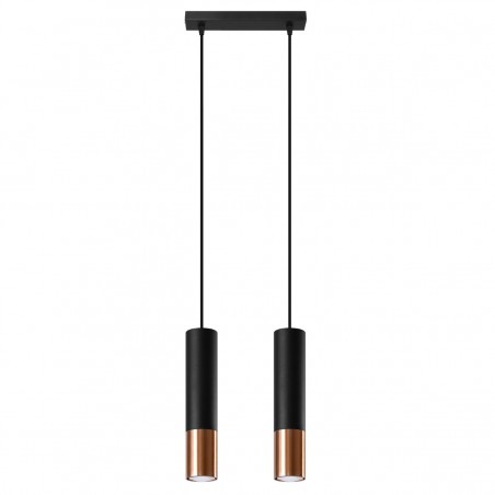 Lampa wisząca LOOPEZ 2 czarny/miedź SL.0947 Sollux