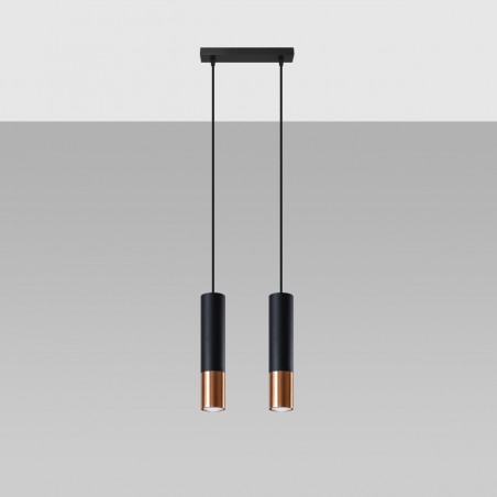 Lampa wisząca LOOPEZ 2 czarny/miedź SL.0947 Sollux