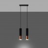 Lampa wisząca LOOPEZ 2 czarny/miedź SL.0947 Sollux