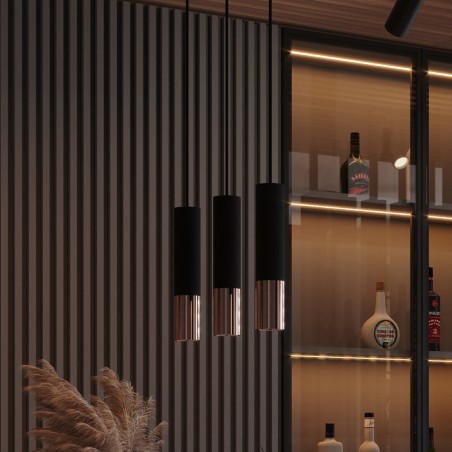 Lampa wisząca LOOPEZ 2 czarny/miedź SL.0947 Sollux