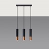 Lampa wisząca LOOPEZ 3L czarny/miedź SL.0948 Sollux