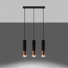 Lampa wisząca LOOPEZ 3L czarny/miedź SL.0948 Sollux