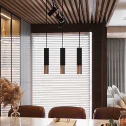 Lampa wisząca LOOPEZ 3P czarny/miedź SL.0949 Sollux
