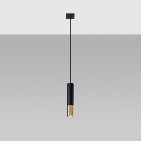 Lampa wisząca LOOPEZ 1 czarny/złoty SL.0952 Sollux