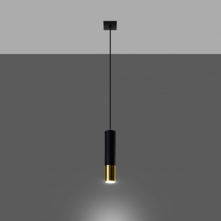 Lampa wisząca LOOPEZ 1 czarny/złoty SL.0952 Sollux