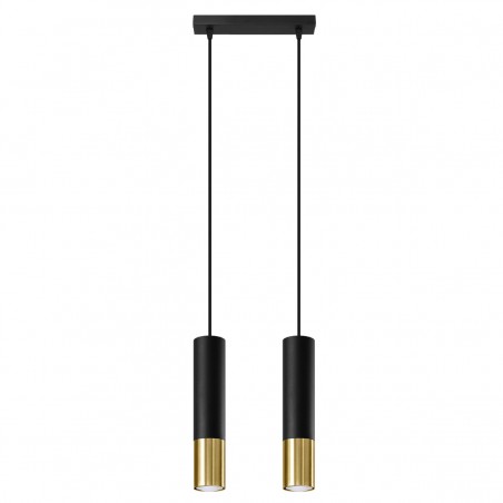 Lampa wisząca LOOPEZ 2 czarny/złoty SL.0953 Sollux