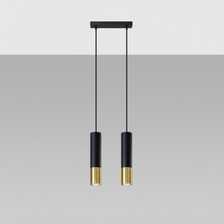 Lampa wisząca LOOPEZ 2 czarny/złoty SL.0953 Sollux