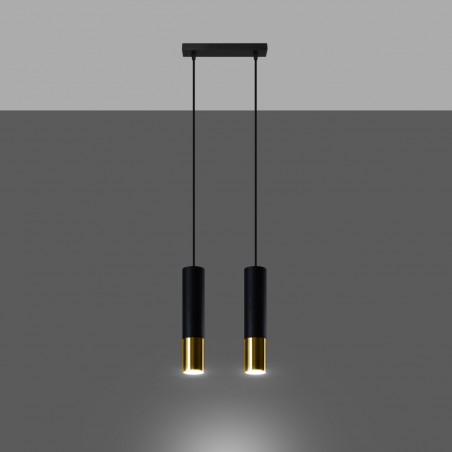 Lampa wisząca LOOPEZ 2 czarny/złoty SL.0953 Sollux