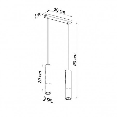 Lampa wisząca LOOPEZ 2 czarny/złoty SL.0953 Sollux
