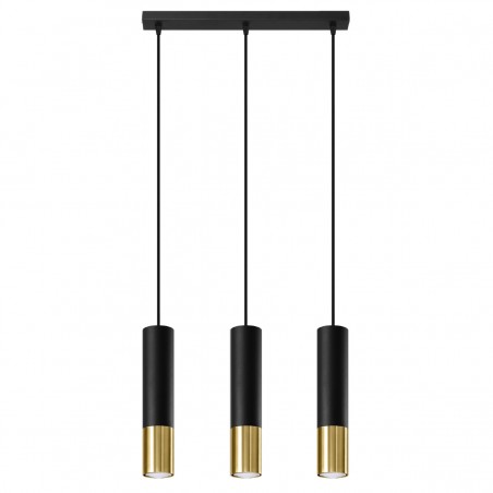 Lampa wisząca LOOPEZ 3L czarny/złoty SL.0954 Sollux