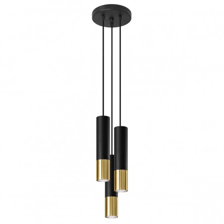 Lampa wisząca LOOPEZ 3P czarny/złoty SL.0955 Sollux