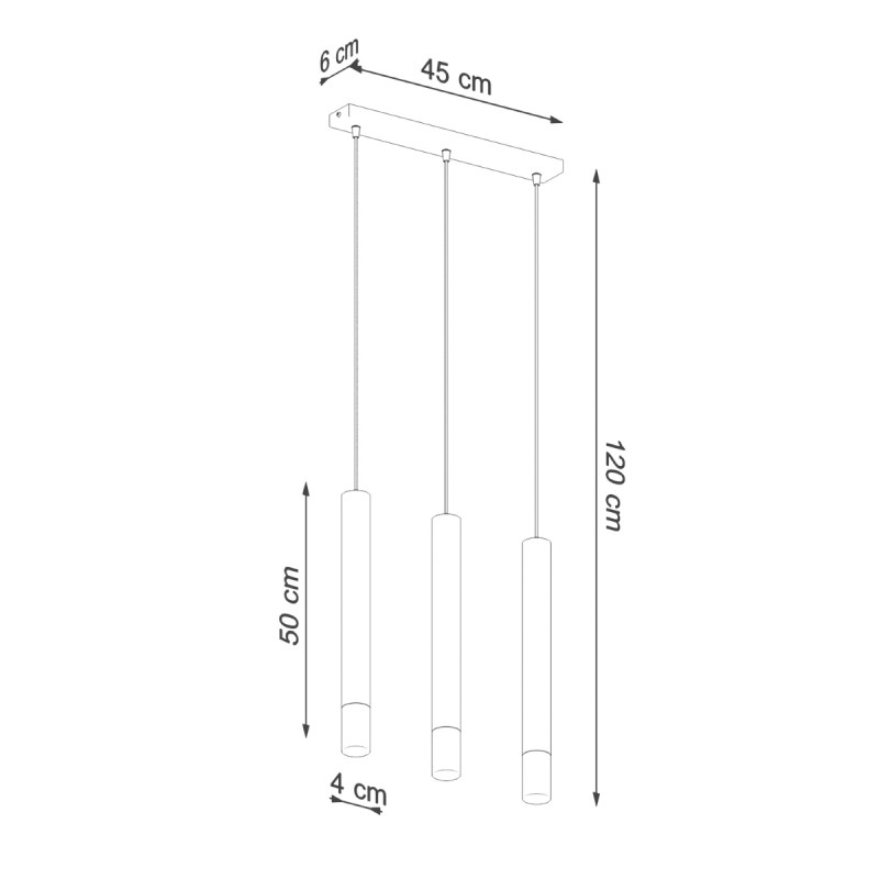 Lampa wisząca WEZYR 3 biała SL.0959 Sollux