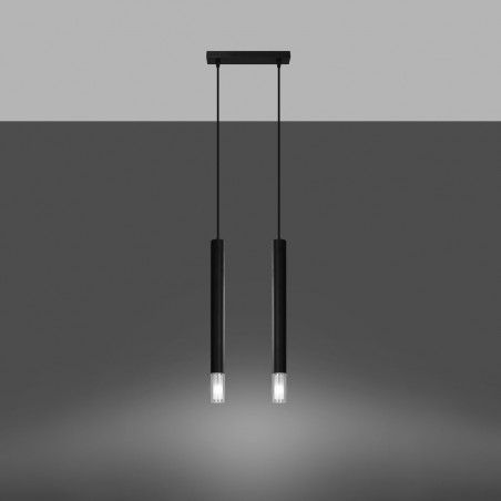 Lampa wisząca WEZYR 2 czarna SL.0961 Sollux