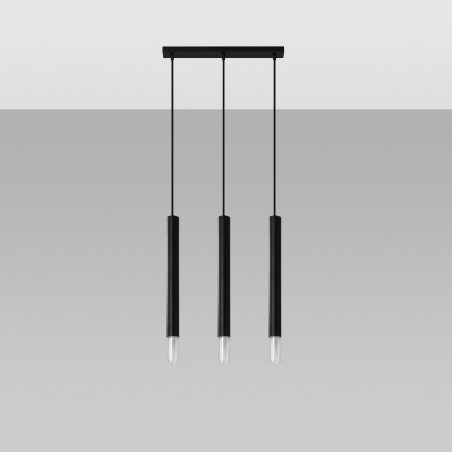 Lampa wisząca WEZYR 3 czarna SL.0962 Sollux
