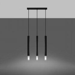 Lampa wisząca WEZYR 3 czarna SL.0962 Sollux