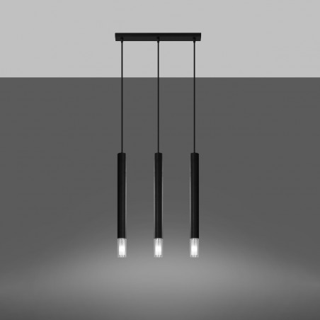 Lampa wisząca WEZYR 3 czarna SL.0962 Sollux