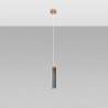Lampa wisząca ZANE 1 szara SL.0965 Sollux