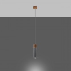 Lampa wisząca ZANE 1 szara SL.0965 Sollux