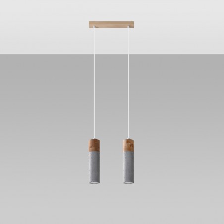 Lampa wisząca ZANE 2 szara SL.0966 Sollux