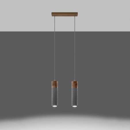 Lampa wisząca ZANE 2 szara SL.0966 Sollux