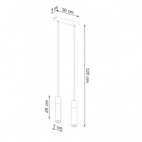 Lampa wisząca ZANE 2 szara SL.0966 Sollux