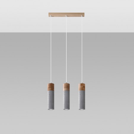 Lampa wisząca ZANE 3 szara SL.0967 Sollux