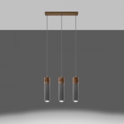 Lampa wisząca ZANE 3 szara SL.0967 Sollux