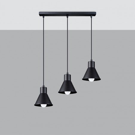 Lampa wisząca TALEJA 3 czarna [E27] SL.0986 Sollux